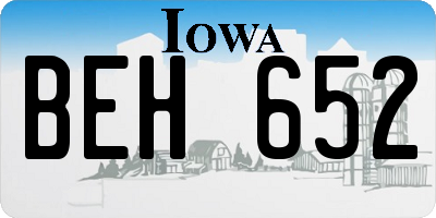 IA license plate BEH652