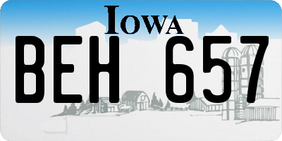 IA license plate BEH657