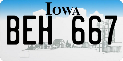 IA license plate BEH667