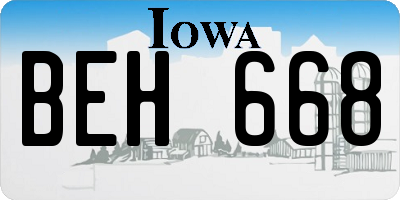 IA license plate BEH668
