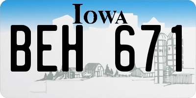 IA license plate BEH671