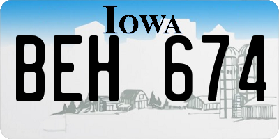 IA license plate BEH674