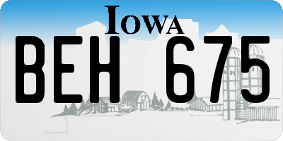 IA license plate BEH675