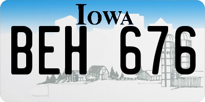 IA license plate BEH676