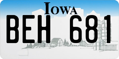 IA license plate BEH681