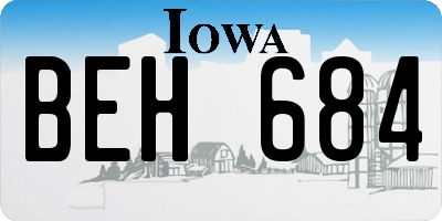 IA license plate BEH684