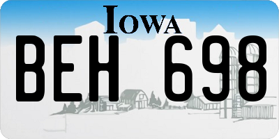 IA license plate BEH698