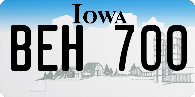 IA license plate BEH700