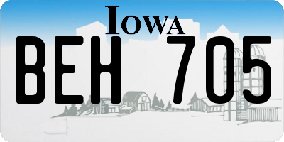 IA license plate BEH705