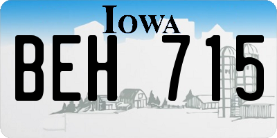IA license plate BEH715