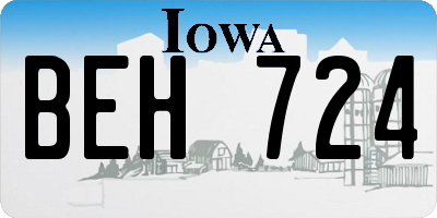 IA license plate BEH724