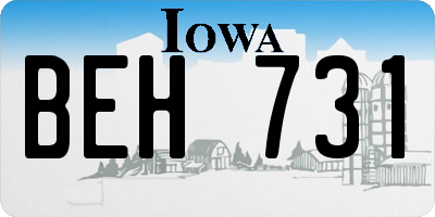 IA license plate BEH731