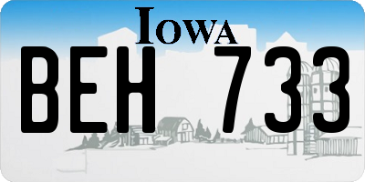 IA license plate BEH733