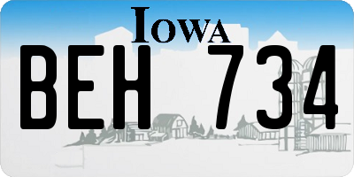 IA license plate BEH734