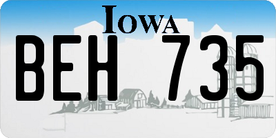 IA license plate BEH735