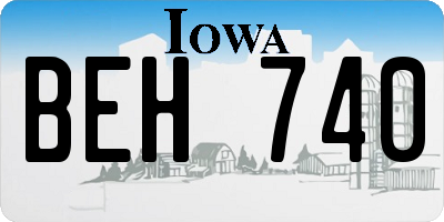 IA license plate BEH740