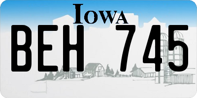 IA license plate BEH745