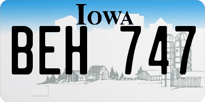 IA license plate BEH747