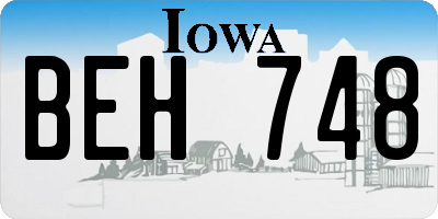 IA license plate BEH748