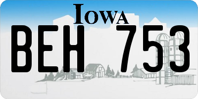 IA license plate BEH753