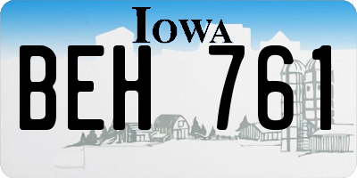 IA license plate BEH761