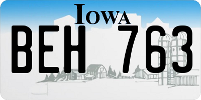 IA license plate BEH763