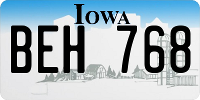 IA license plate BEH768