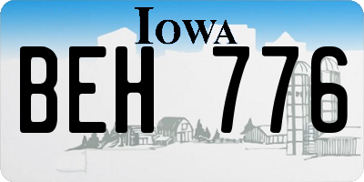 IA license plate BEH776
