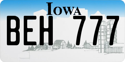 IA license plate BEH777
