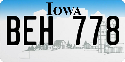 IA license plate BEH778