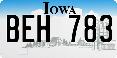 IA license plate BEH783