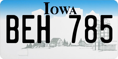IA license plate BEH785