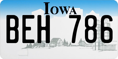 IA license plate BEH786
