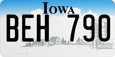 IA license plate BEH790
