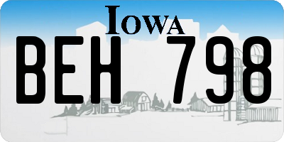IA license plate BEH798