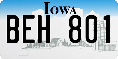 IA license plate BEH801