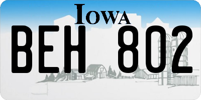IA license plate BEH802