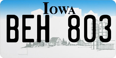 IA license plate BEH803