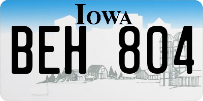 IA license plate BEH804