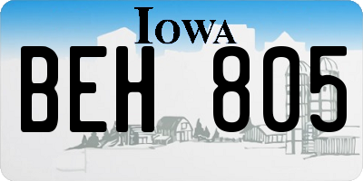 IA license plate BEH805