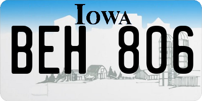 IA license plate BEH806