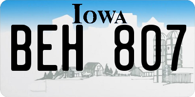 IA license plate BEH807