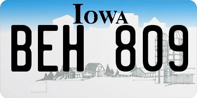 IA license plate BEH809