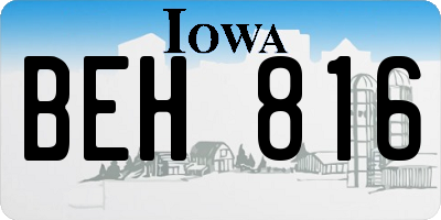 IA license plate BEH816