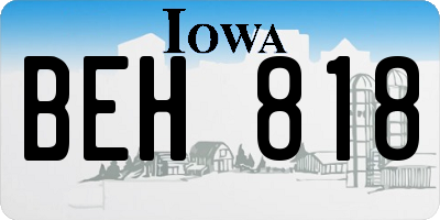 IA license plate BEH818