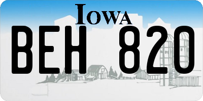 IA license plate BEH820
