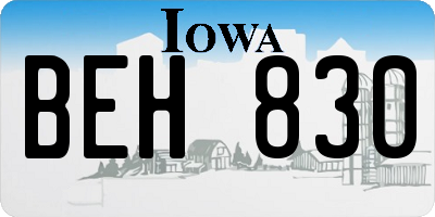 IA license plate BEH830
