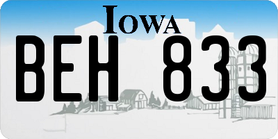 IA license plate BEH833