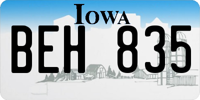 IA license plate BEH835