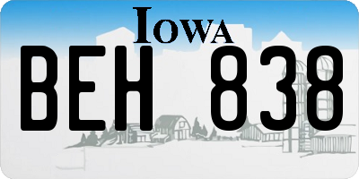 IA license plate BEH838